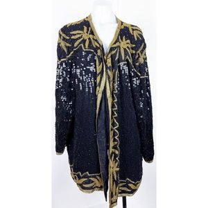 Midnight Rain Vintage Sequin Blazer Size 3X